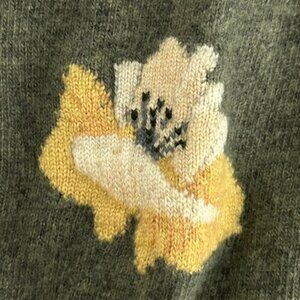 Vintage Ballantyne of Scotland Cashmere Heather Green Short Sleeve Sweater with